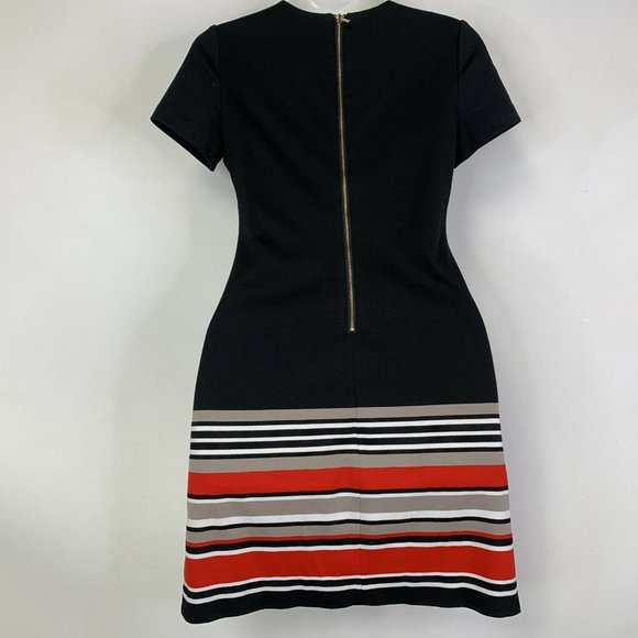 Calvin Klein Dress Black Size 2 Petite Exposed Zipper Round Neck Short Sleeve - Picture 7 of 10